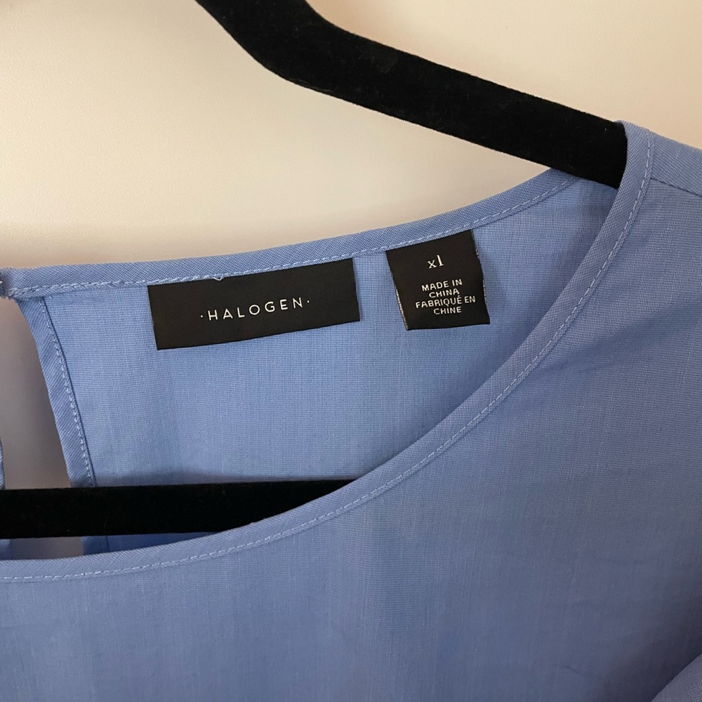 Halogen Light Blue Ruffle Sleeve Blouse - Picture 5 of 5